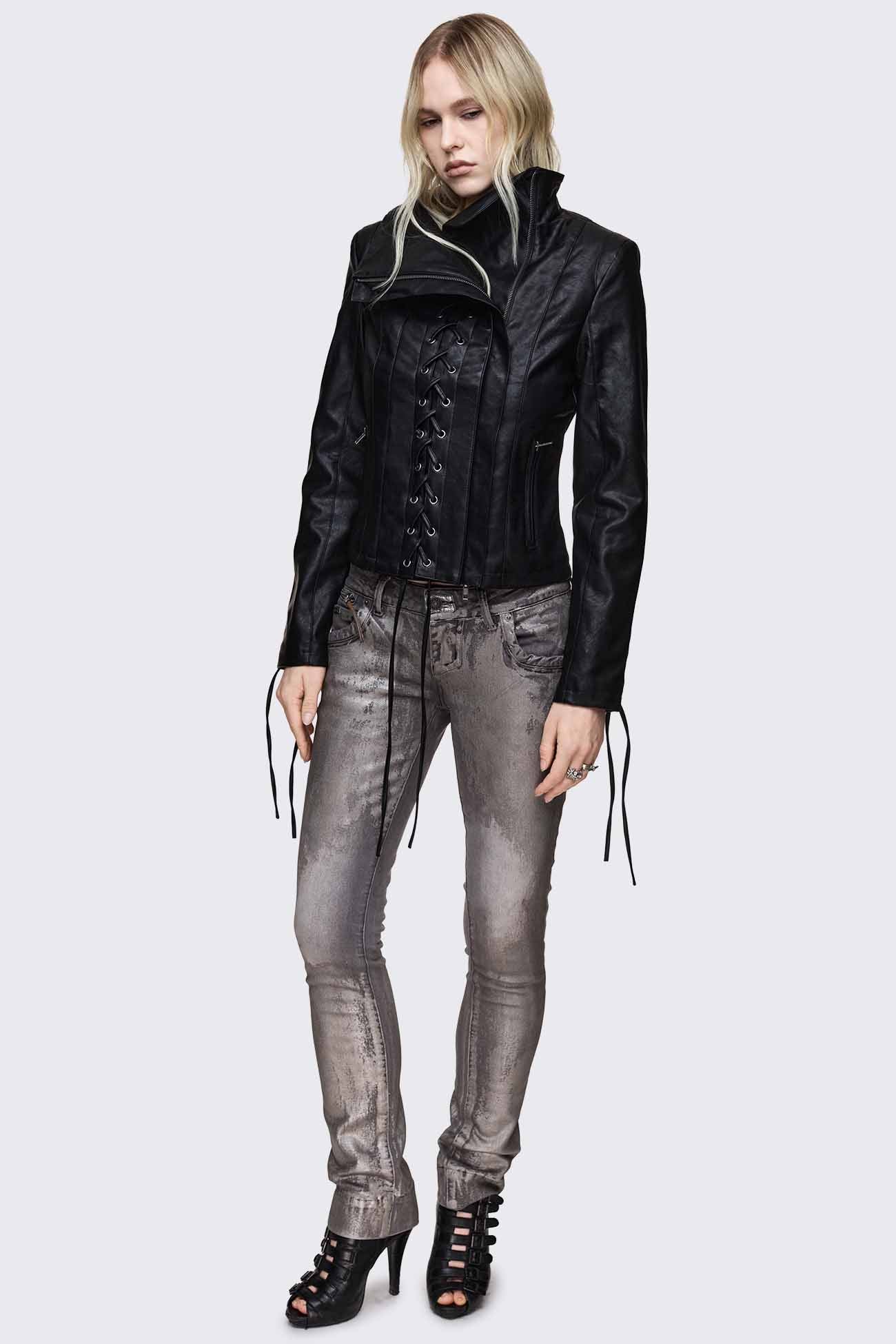 Minga London Dimension Lace Up Funnel Jacket