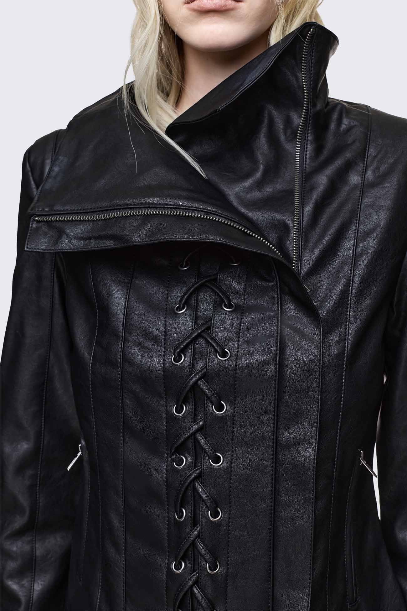Minga London Dimension Lace Up Funnel Jacket