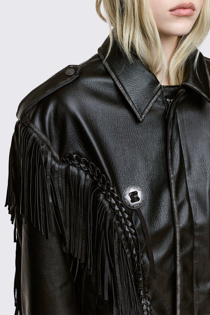 Minga London Nomad Fringe Biker Jacket