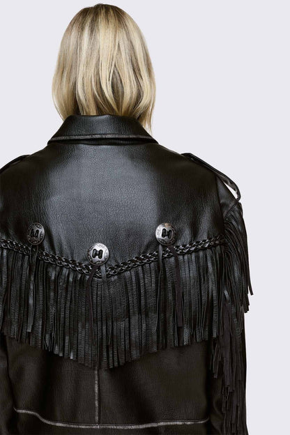 Minga London Nomad Fringe Biker Jacket