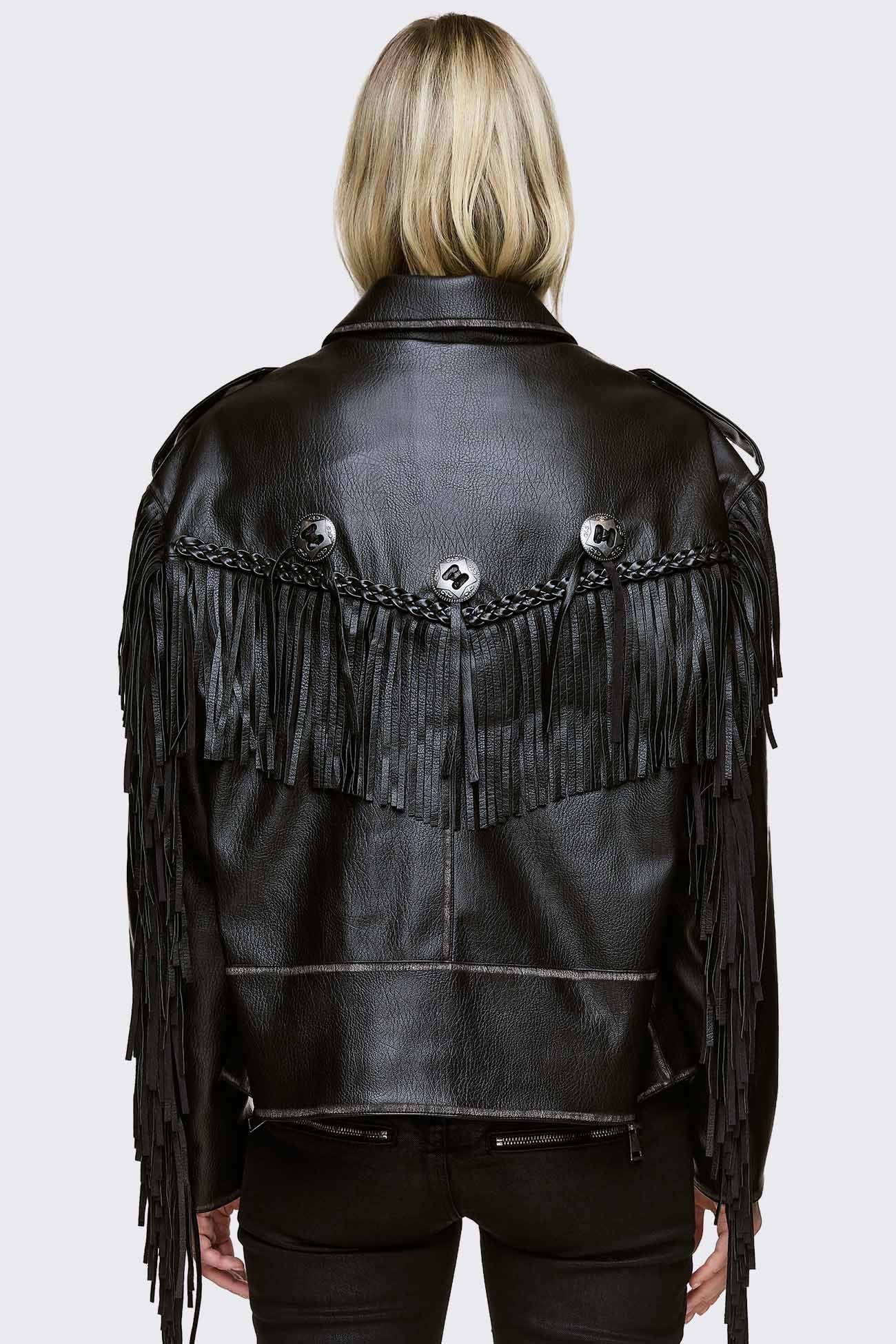 Minga London Nomad Fringe Biker Jacket
