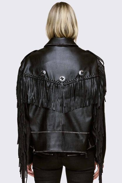 Minga London Nomad Fringe Biker Jacket