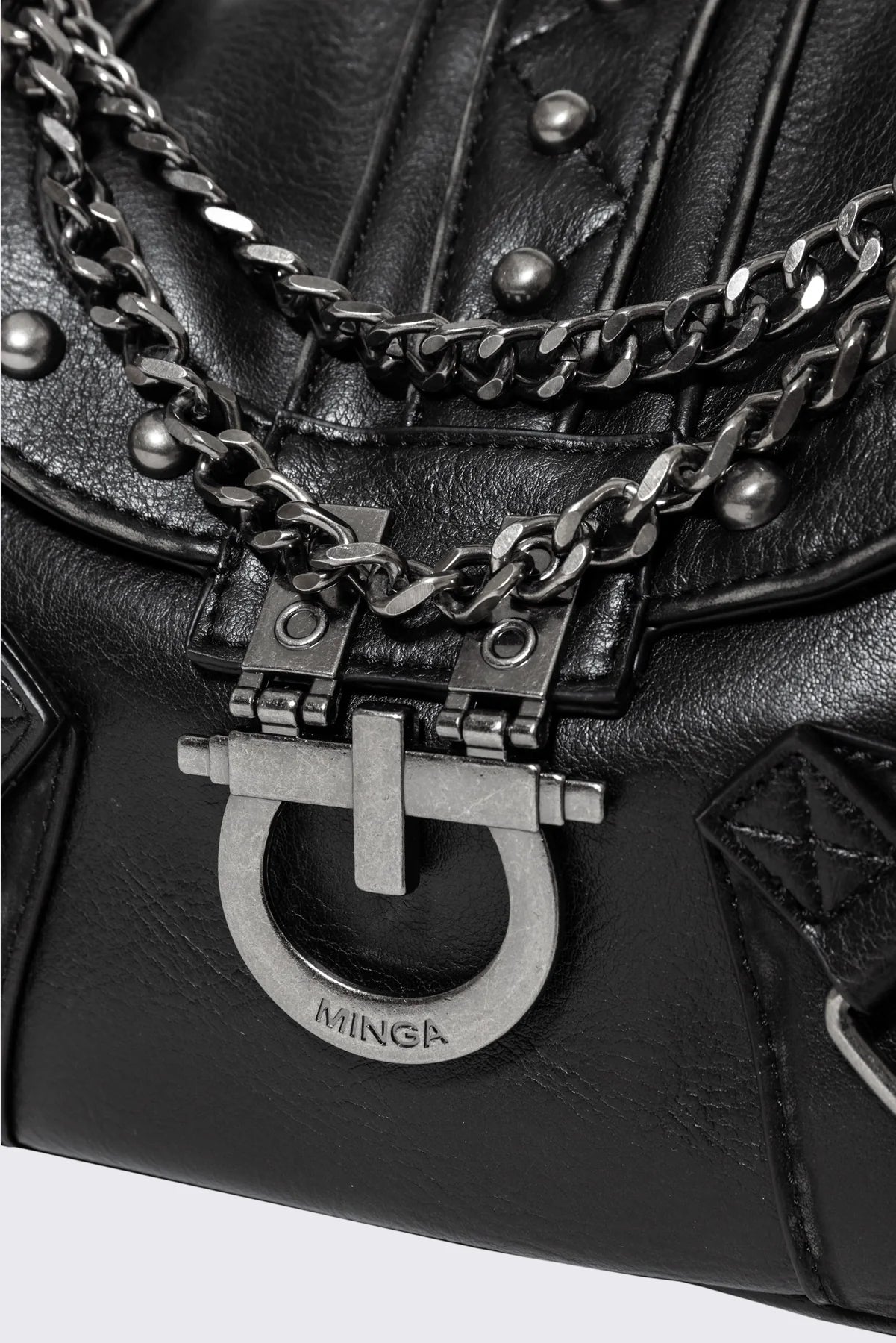 Minga London Sloane Studded Faux Leather Shoulder Bag