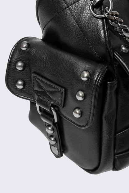 Minga London Sloane Studded Faux Leather Shoulder Bag
