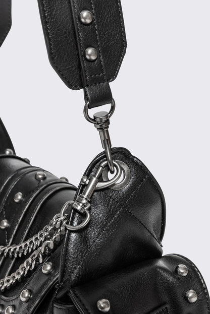 Minga London Sloane Studded Faux Leather Shoulder Bag