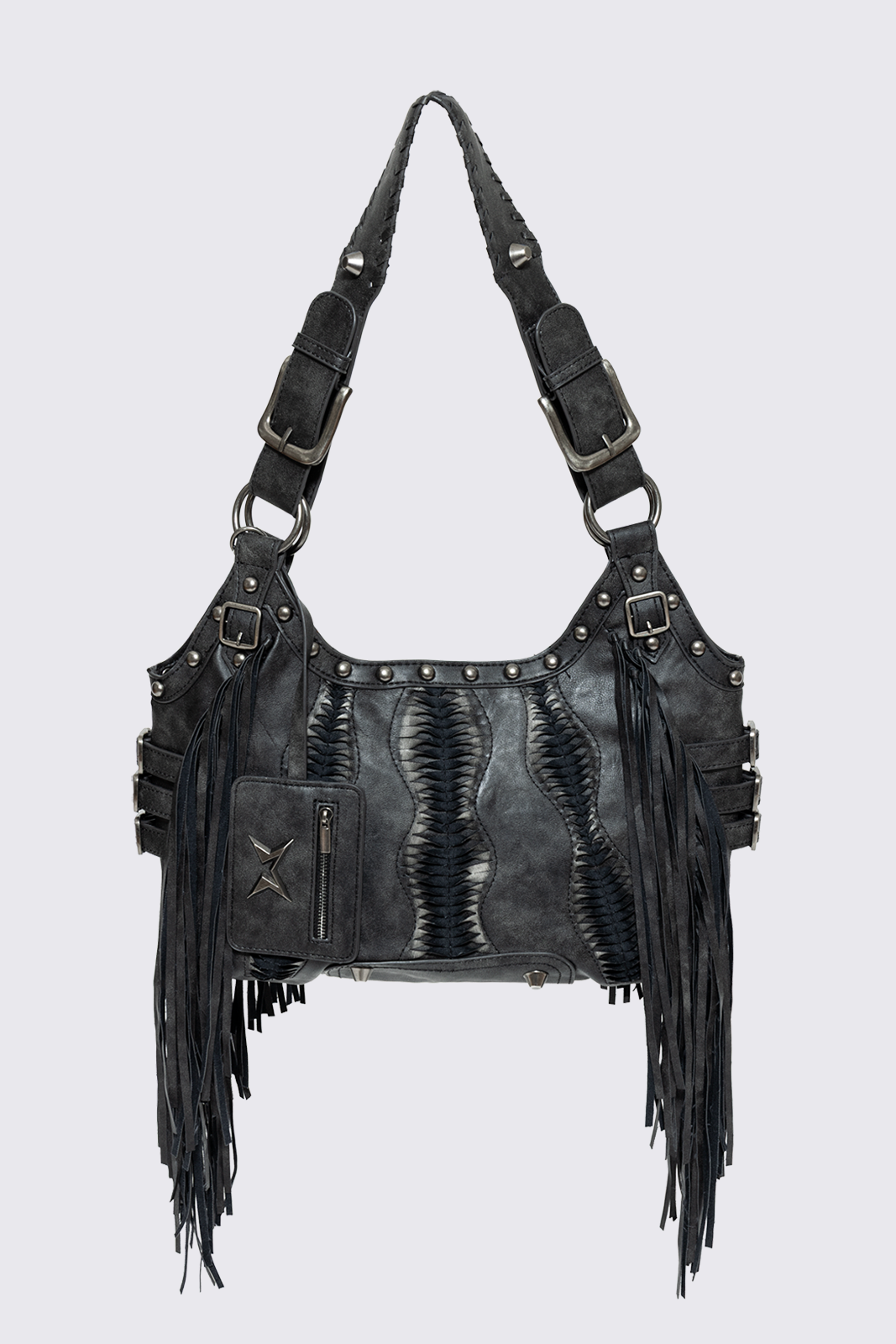 Minga London Suki Fringe Faux Shoulder Bag