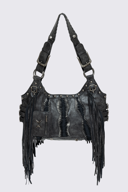 Minga London Suki Fringe Faux Shoulder Bag
