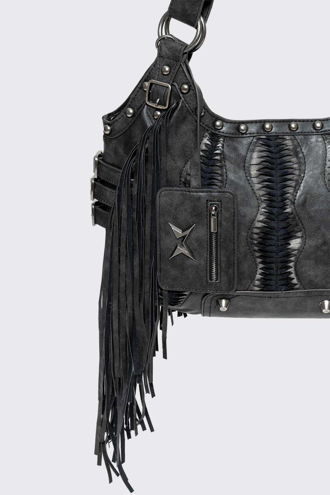 Minga London Suki Fringe Faux Shoulder Bag