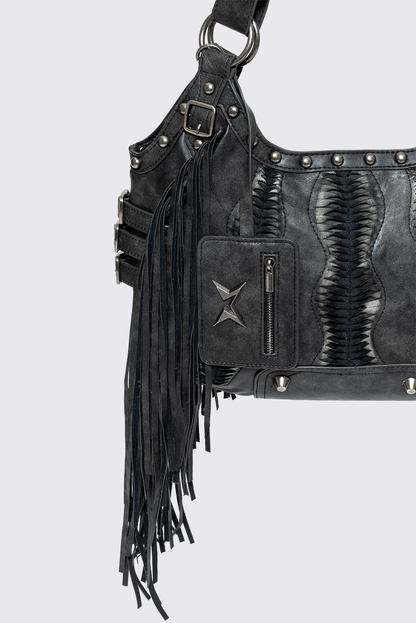 Minga London Suki Fringe Faux Shoulder Bag
