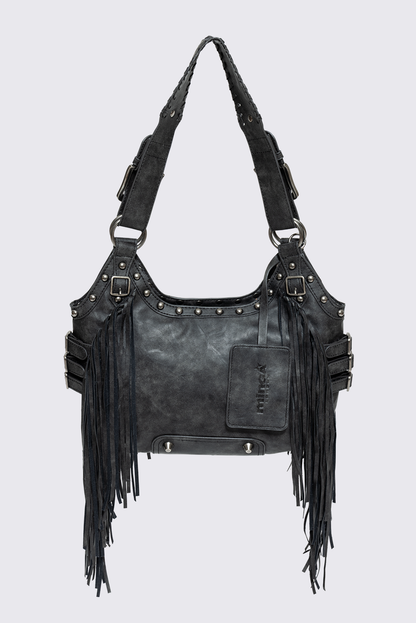 Minga London Suki Fringe Faux Shoulder Bag