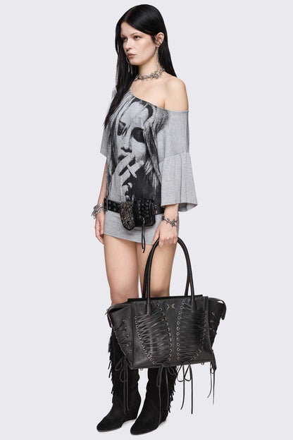 Minga London Avery Lace-Up Shoulder Bag