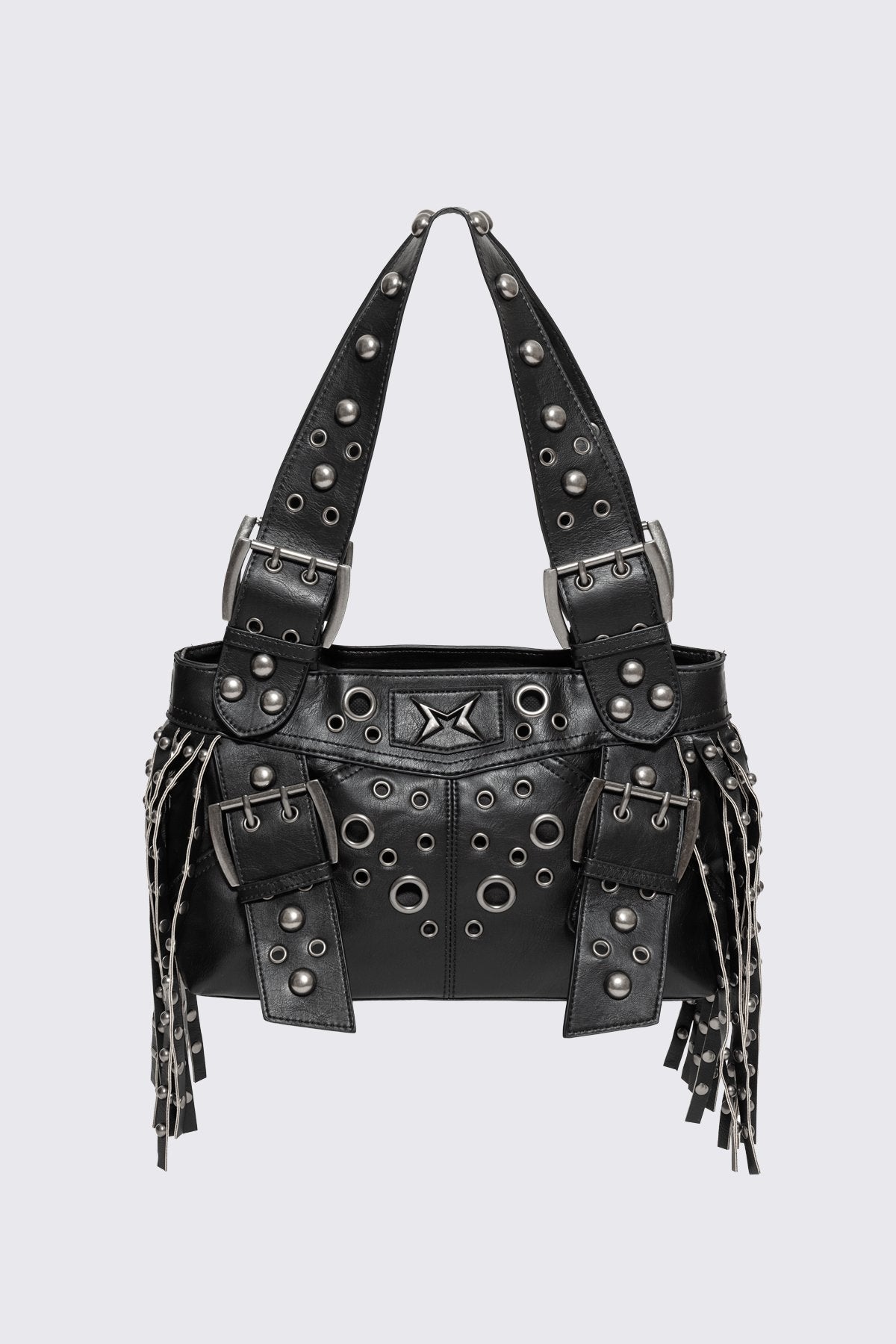 Minga London Fern Studded Fringe Shoulder Bag
