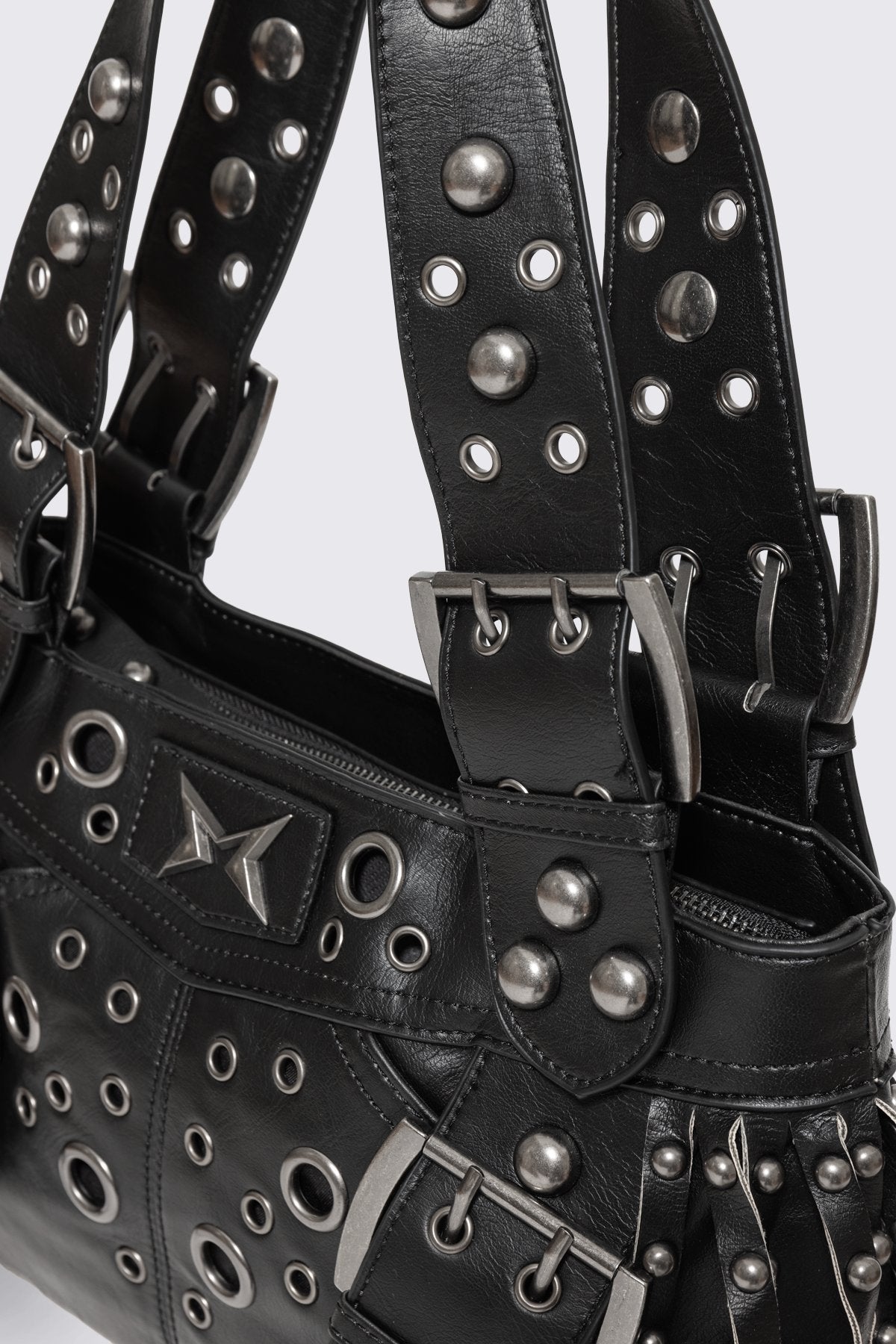 Minga London Fern Studded Fringe Shoulder Bag