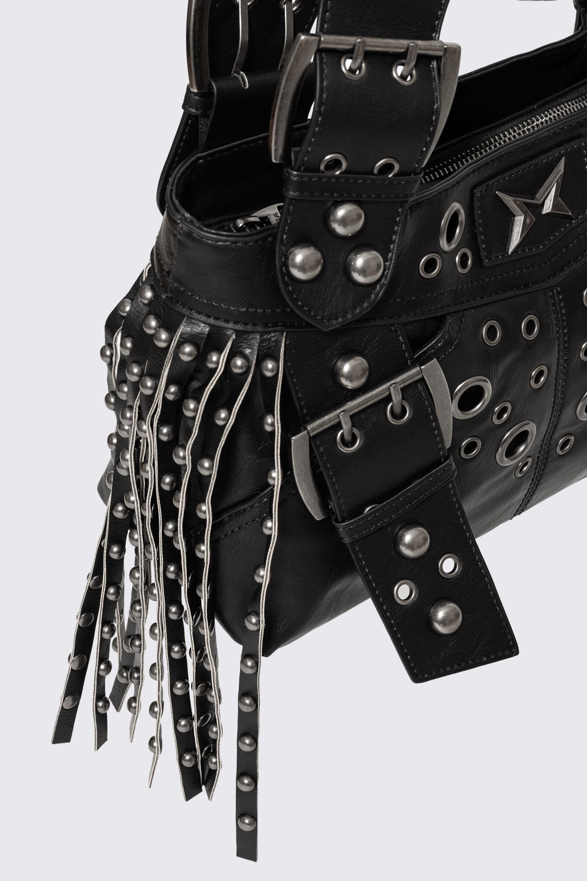 Minga London Fern Studded Fringe Shoulder Bag