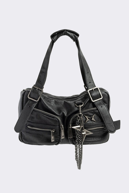 Minga London Soot Faux Leather Shoulder Bag