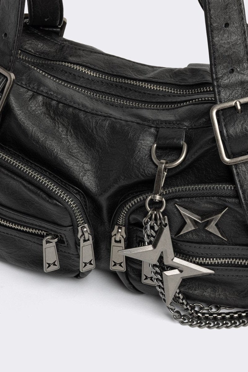 Minga London Soot Faux Leather Shoulder Bag