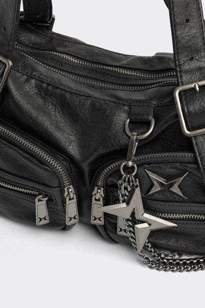 Minga London Soot Faux Leather Shoulder Bag