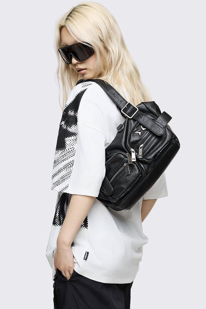 Minga London Soot Faux Leather Shoulder Bag