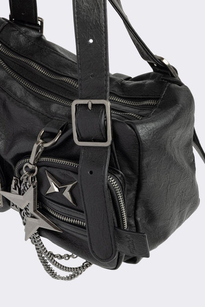 Minga London Soot Faux Leather Shoulder Bag