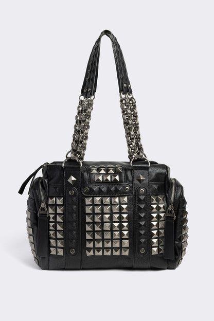 Minga London Ruthless Studded Faux Leather Shoulder Bag