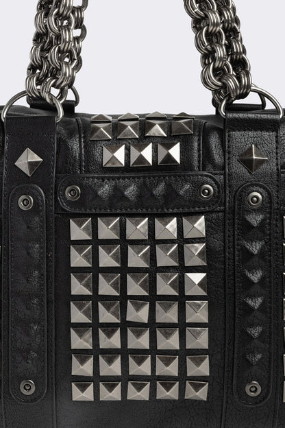 Minga London Ruthless Studded Faux Leather Shoulder Bag