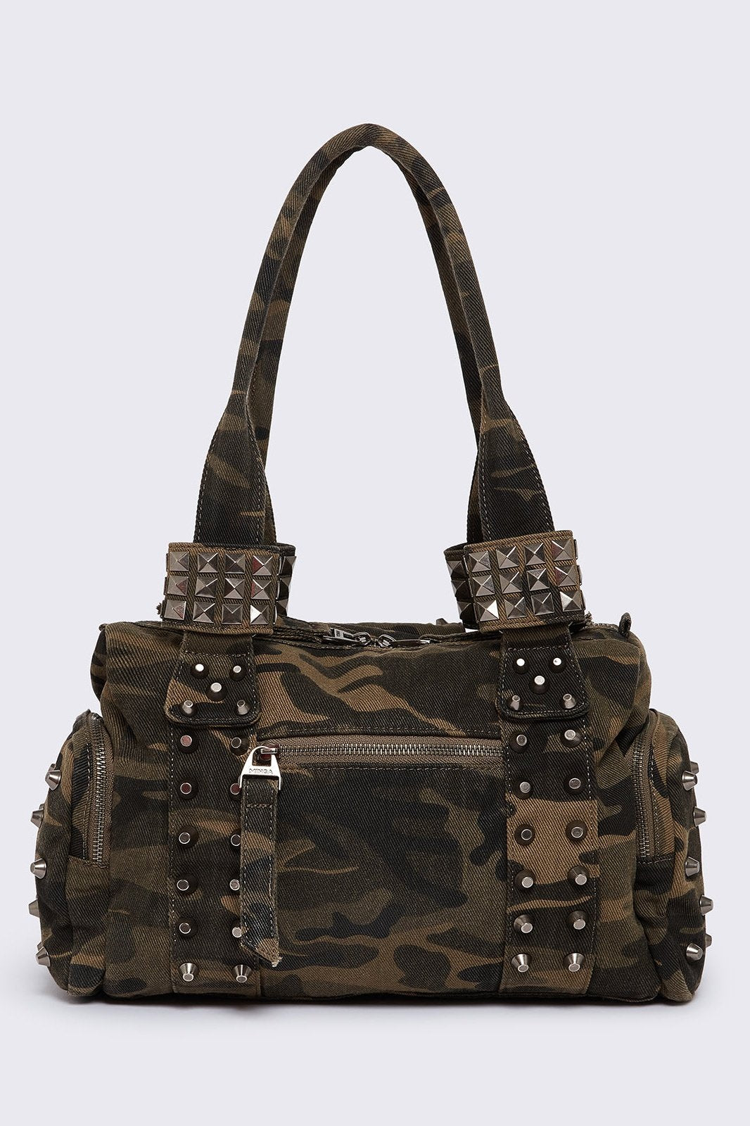 Minga London Myrrh Camo Studded Shoulder Bag