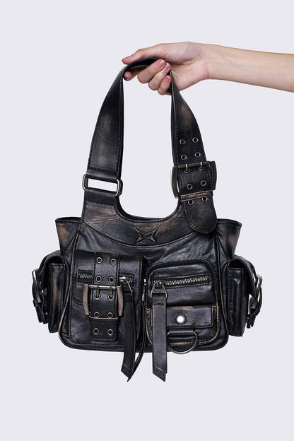 Minga London Jade Faux Leather Shoulder Bag