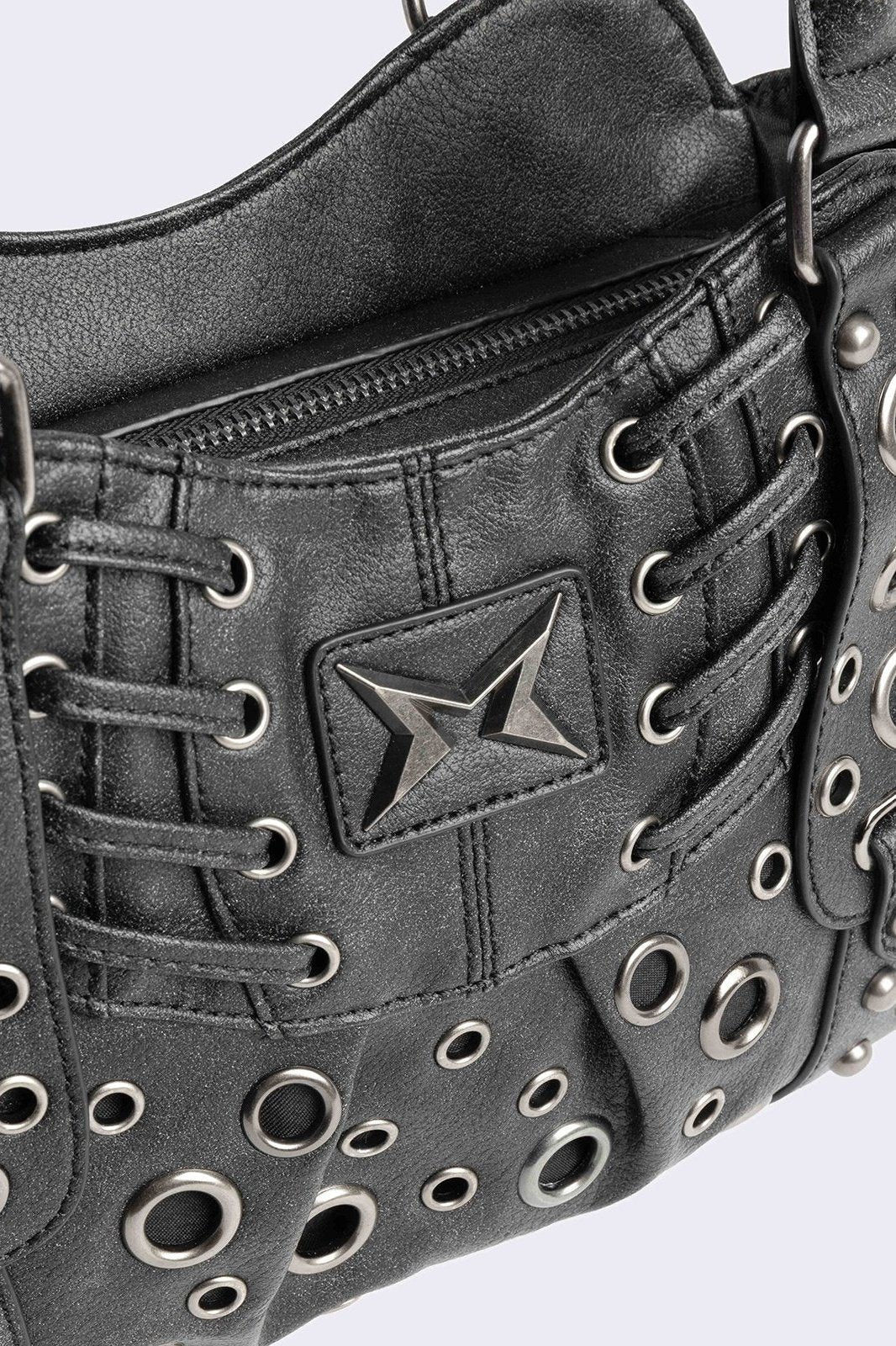 Minga London Rivet Faux Leather Shoulder Bag