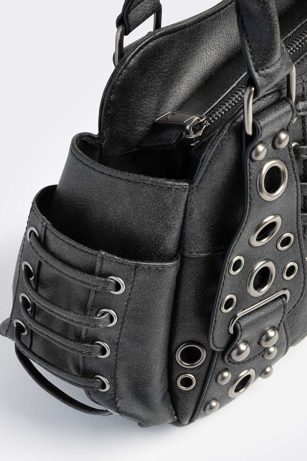 Minga London Rivet Faux Leather Shoulder Bag