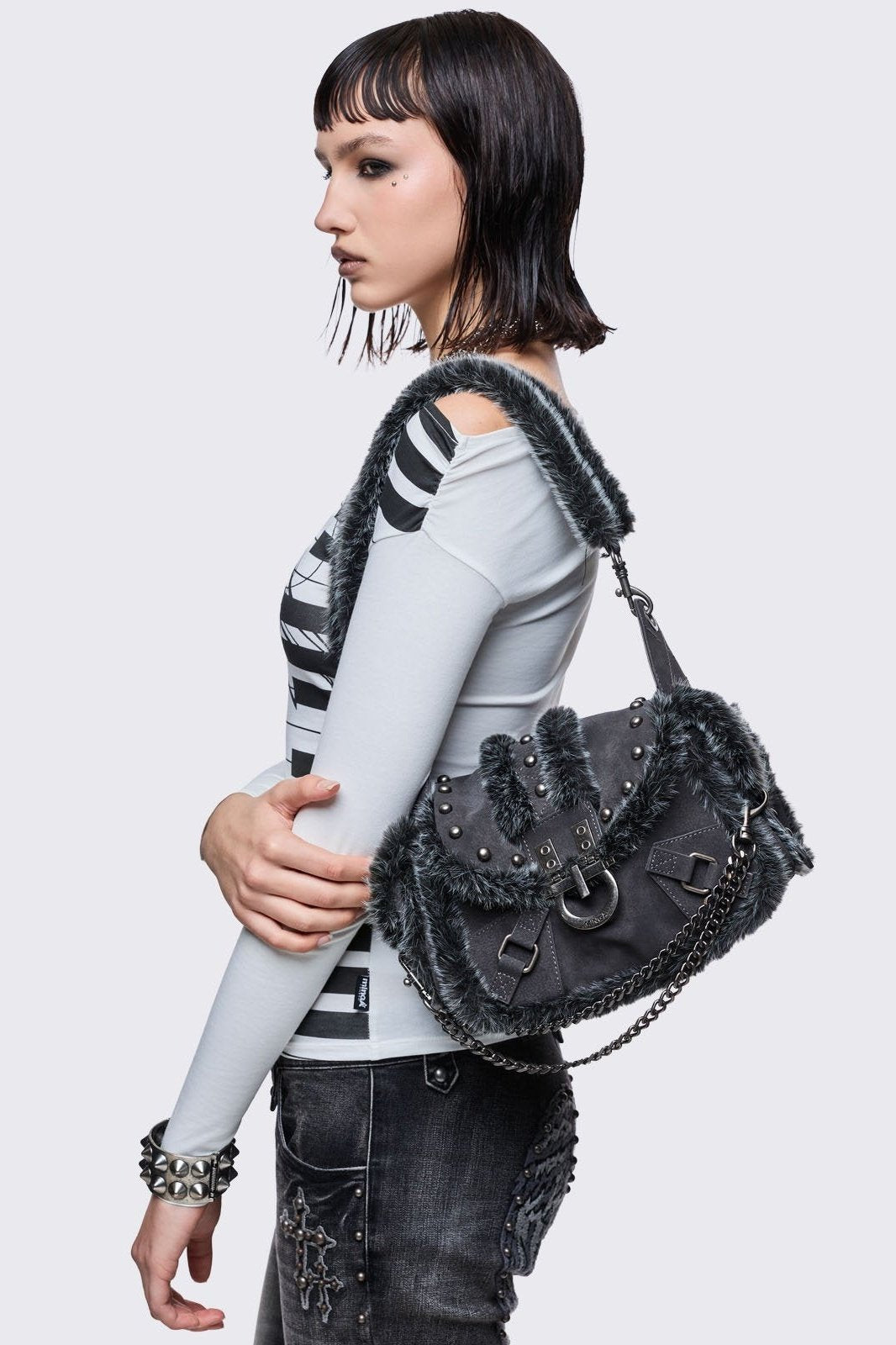 Minga London Polly Faux Suede Shoulder Bag