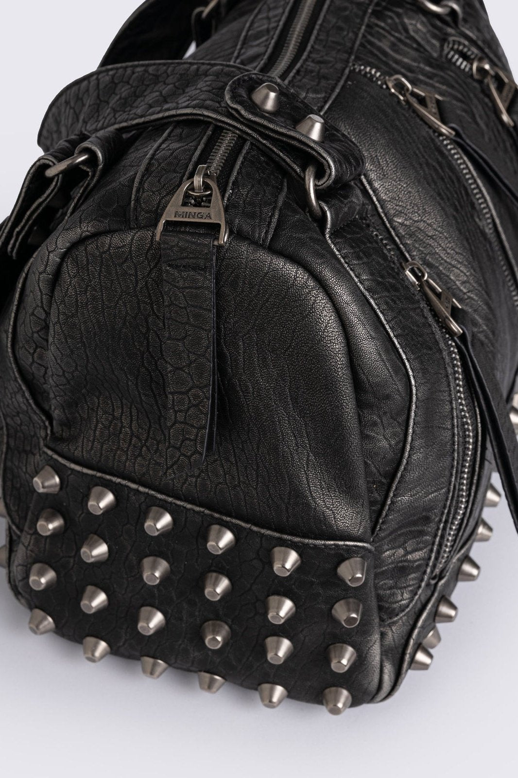 Minga London Xena Studded Faux Leather Shoulder Bag