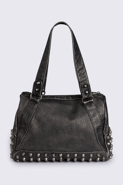 Minga London Xena Studded Faux Leather Shoulder Bag