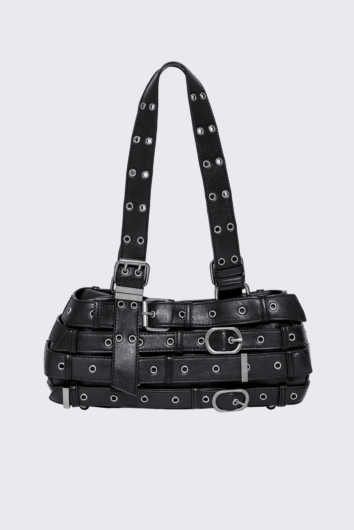 Minga London Kate Belted Faux Leather Shoulder Bag