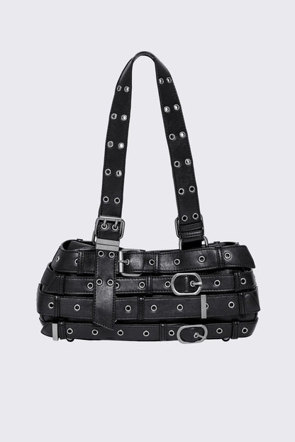 Minga London Kate Belted Faux Leather Shoulder Bag