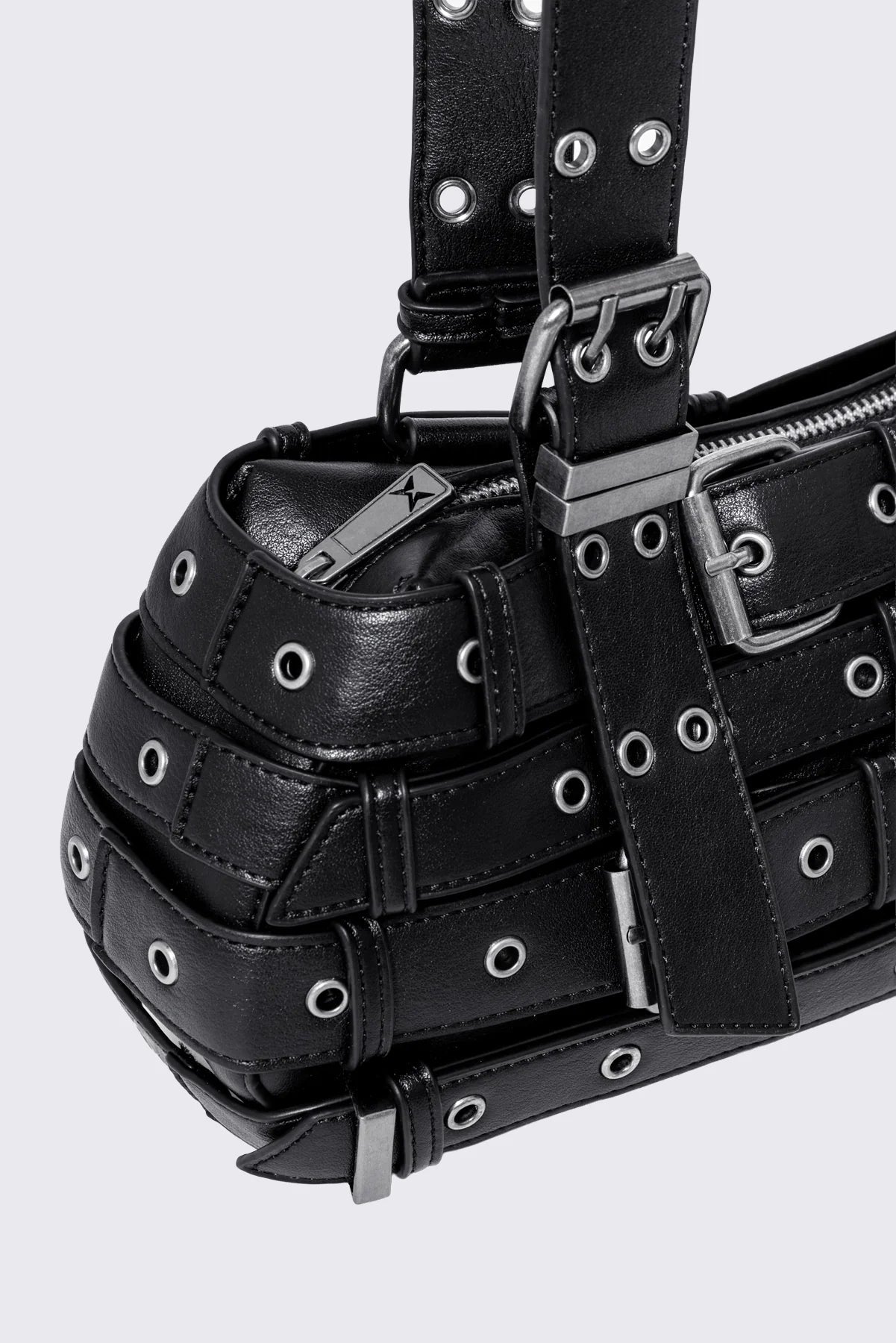 Minga London Kate Belted Faux Leather Shoulder Bag