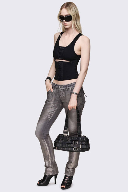 Minga London Kate Belted Faux Leather Shoulder Bag