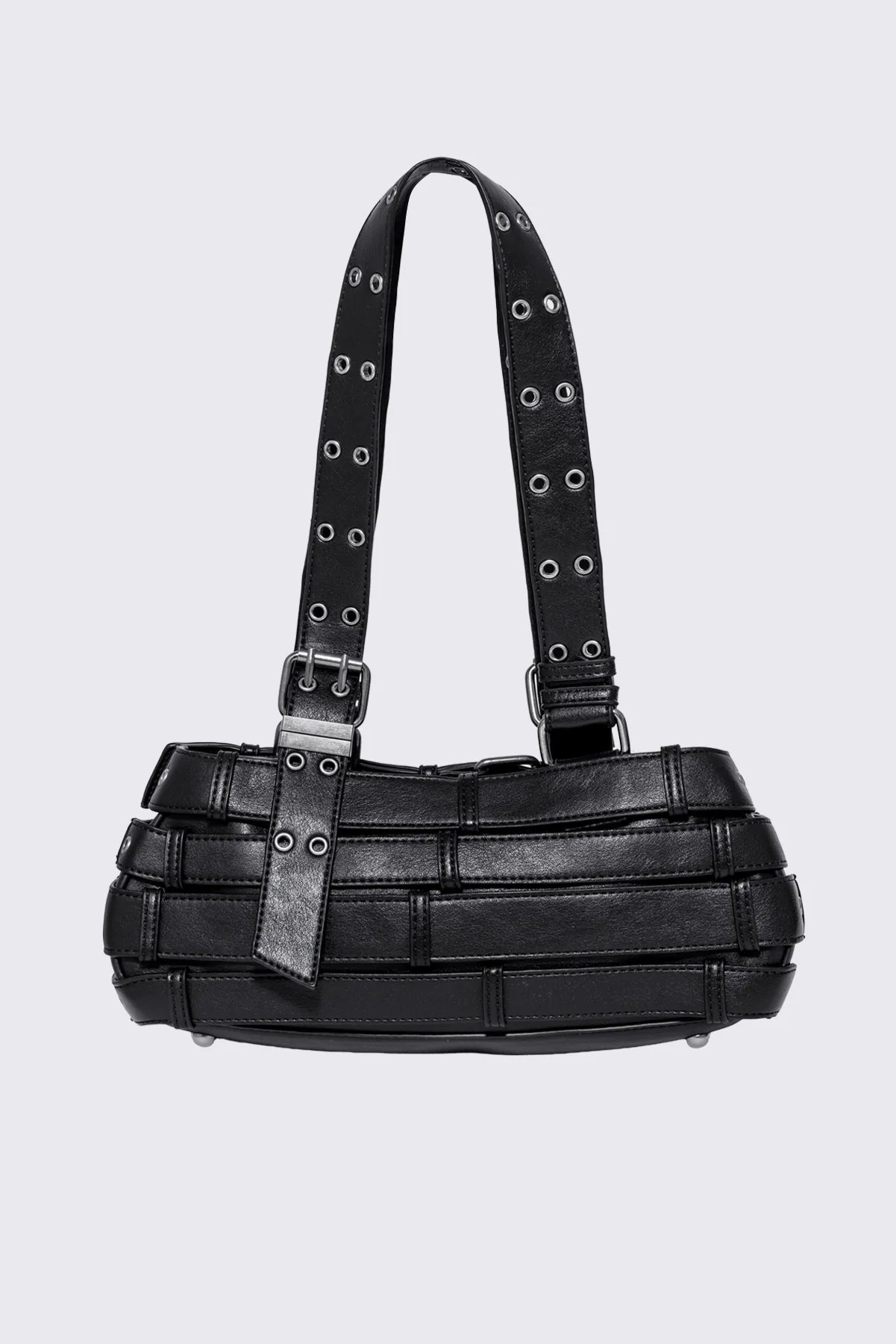 Minga London Kate Belted Faux Leather Shoulder Bag