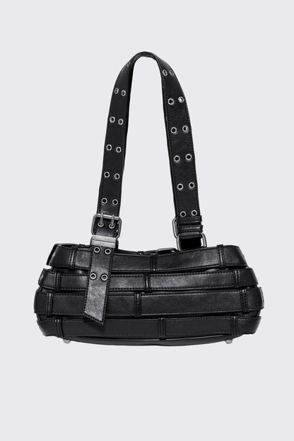 Minga London Kate Belted Faux Leather Shoulder Bag