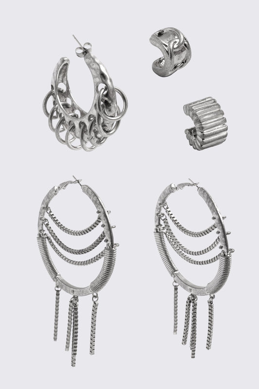 Minga London Iron Rain Earring Set