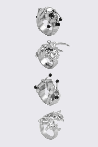 Minga London Glassy Ring Set