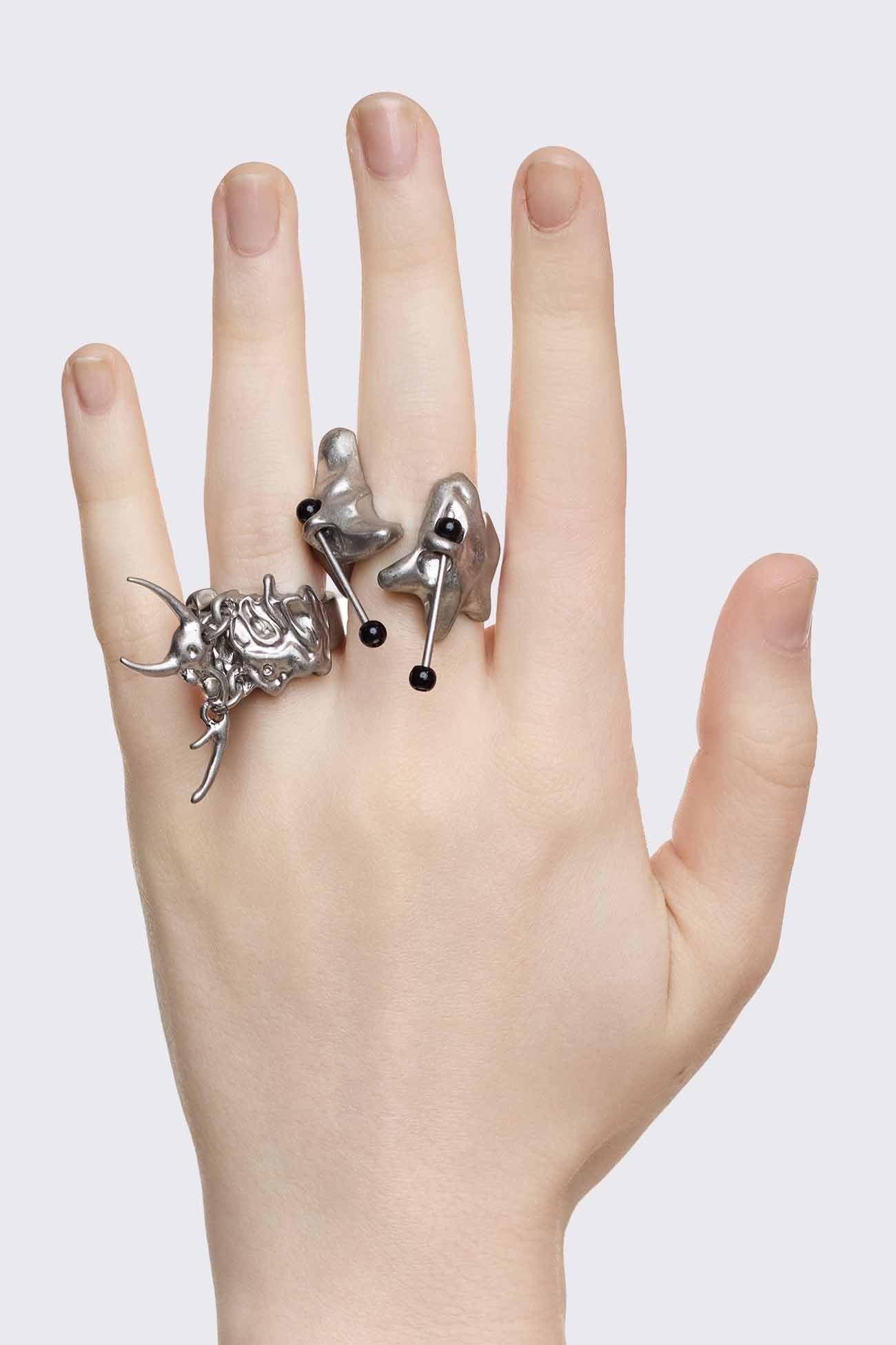 Minga London Glassy Ring Set