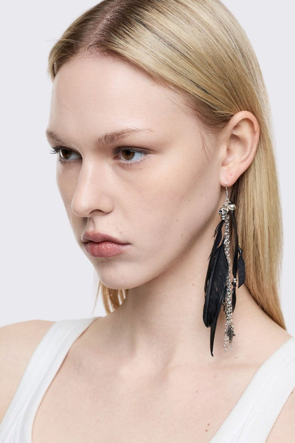 Minga London Dark Feathers Earring Set