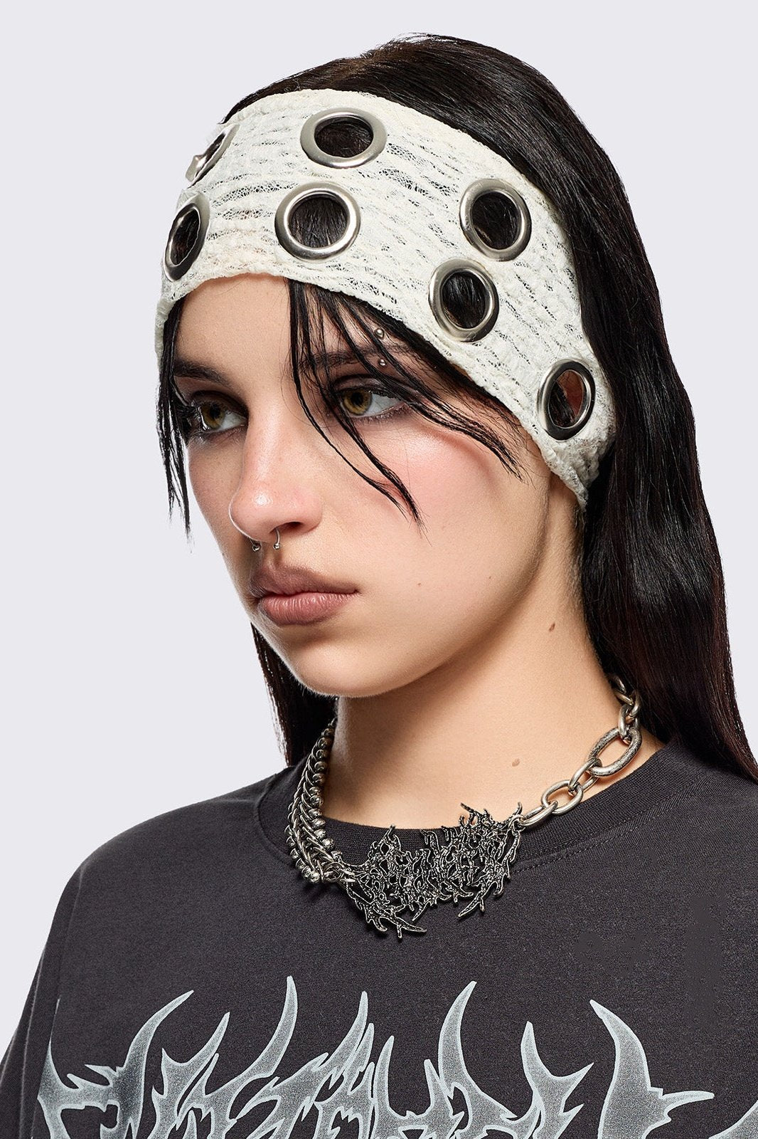 Minga London Elektra Ecru Lace Headband