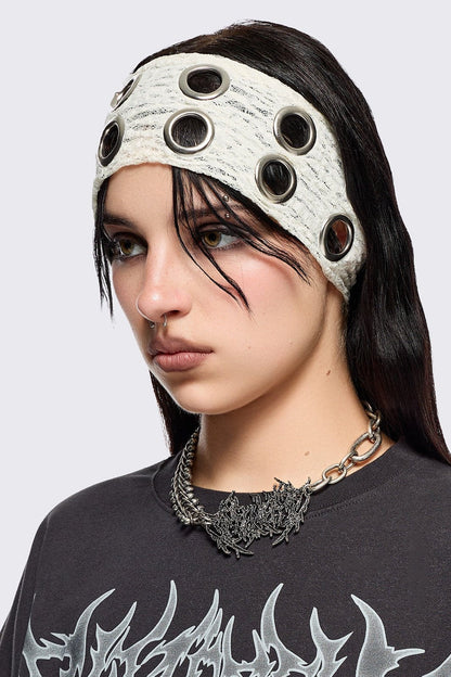 Minga London Elektra Ecru Lace Headband