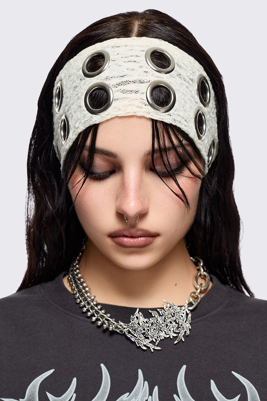 Minga London Elektra Ecru Lace Headband