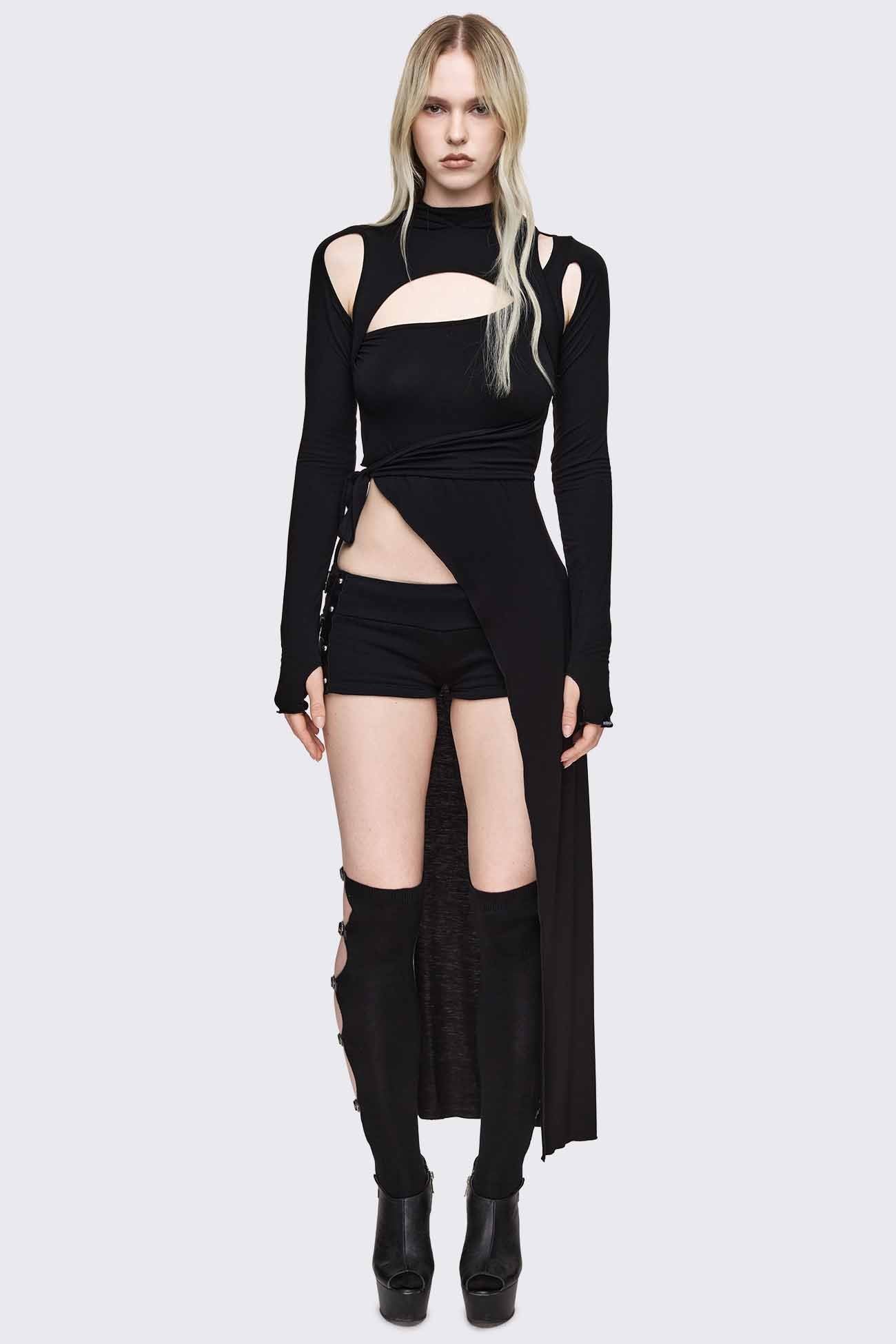Minga London Shutdown Knee Buckle Straps High Socks