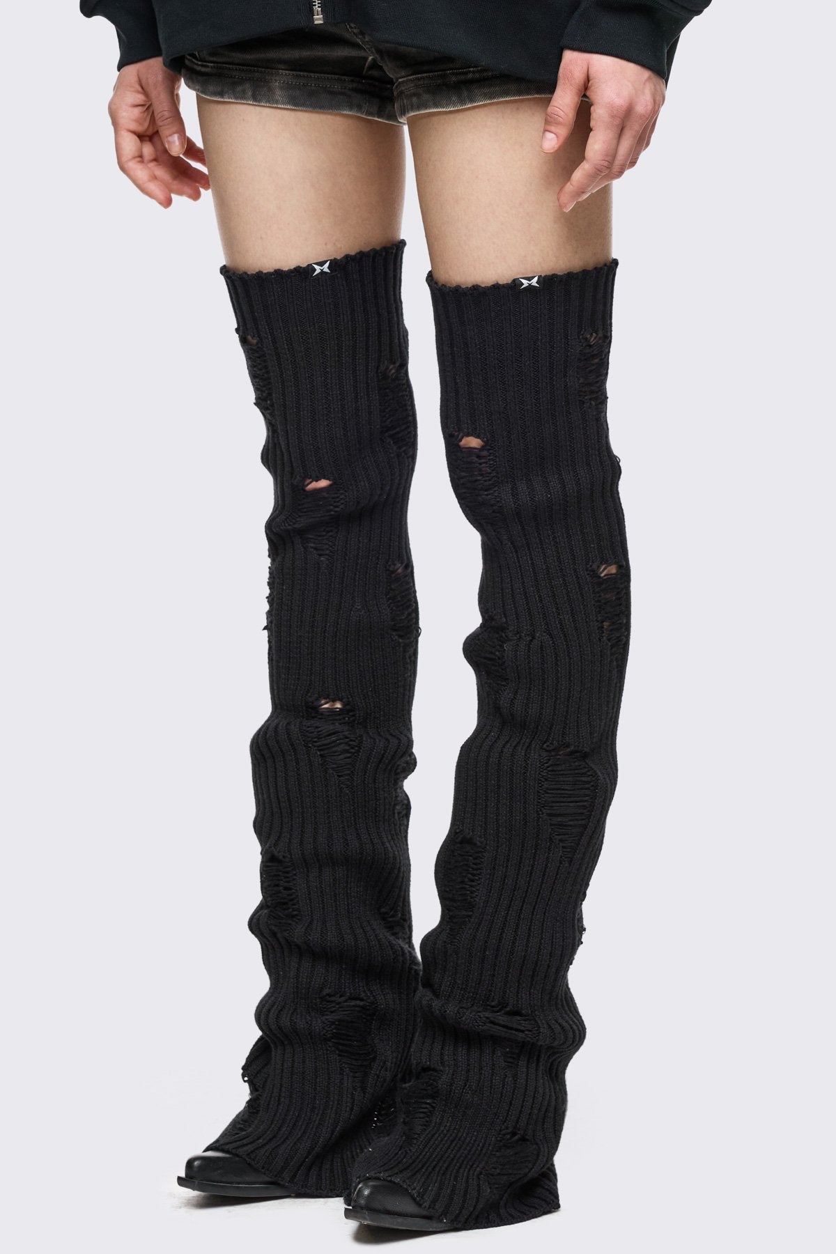 Minga London Torn Black Leg Warmers