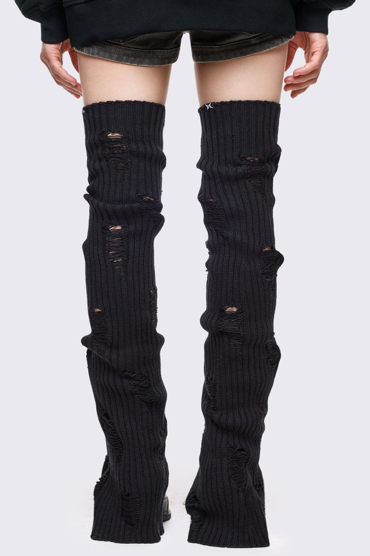Minga London Torn Black Leg Warmers