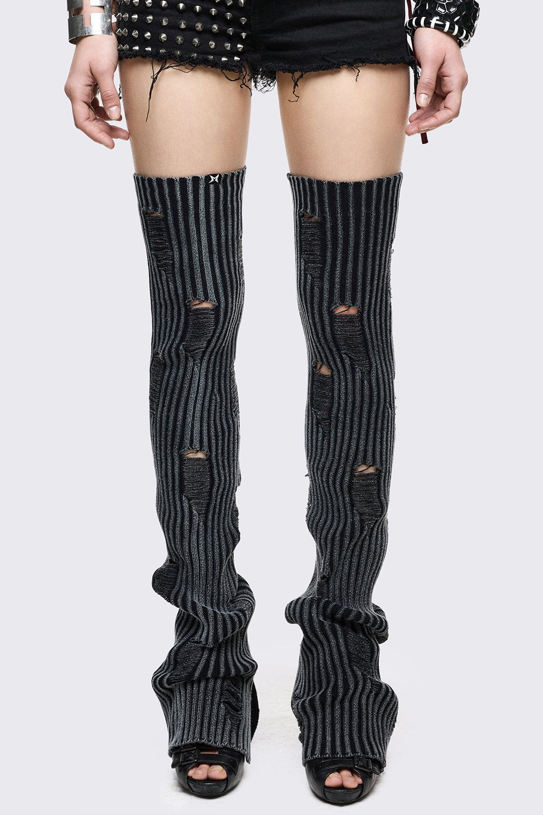 Minga London Torn Grey Leg Warmers