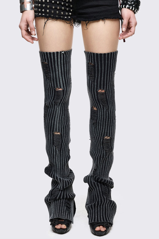 Minga London Torn Grey Leg Warmers